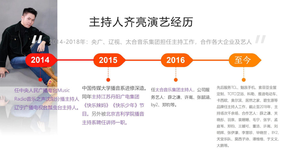 齊亮，音樂之聲男主持人！北京專業主持人,北京專業女主持人,年會主持/晚宴主持,峰會主持/論壇女主持人,雙語主持人,財經女主持人,展會/路演主持人,醫美主持人等服務；